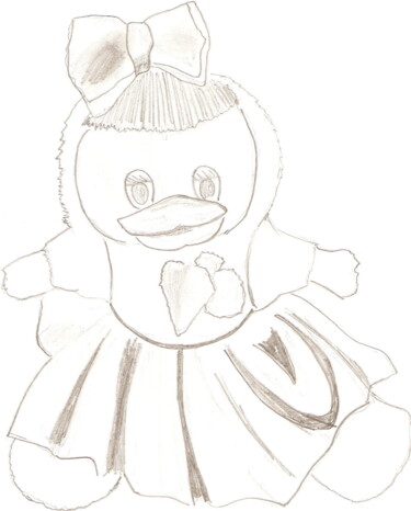 Drawing titled "Мягкая игрушка" by Konstantin Bajdan, Original Artwork, Pencil