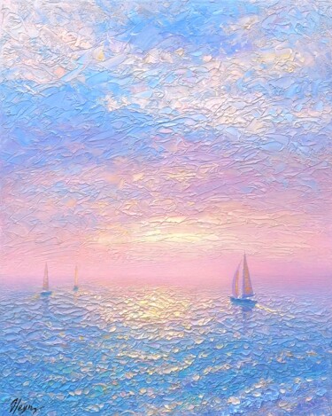 Картина под названием "Seascape 27" - Dmitry Oleyn, Подлинное произведение искусства, Масло