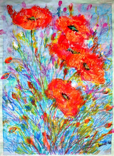 Pittura intitolato "Fantasy with Flower…" da Rakhmet Redzhepov, Opera d'arte originale, Acrilico