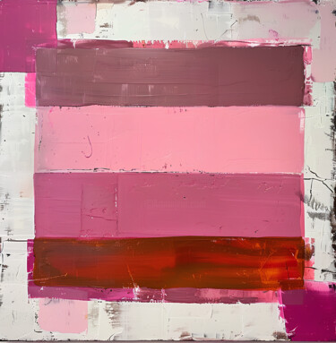 绘画 标题为“Pink and Red Abstra…” 由Julia Mauri, 原创艺术品, 丙烯 安装在木质担架架上