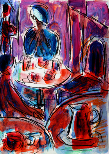 Pintura titulada "Thé ou café" por Jean Mirre, Obra de arte original, Oleo