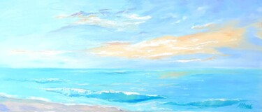 Картина под названием ""Azure Sea" oil pai…" - Arina Olenchenko, Подлинное произведение искусства, Масло Установлен на Дерев…