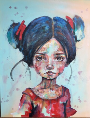 Peinture intitulée "Ménine" par Pascal Fairier, Œuvre d'art originale, Acrylique Monté sur artwork_cat.