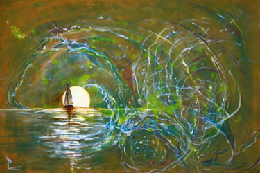 绘画 标题为“destination alizés” 由Patricia Blondel, 原创艺术品, 丙烯 安装在木质担架架上