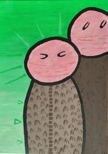 绘画 标题为“Naïve siblings” 由Olivier Verdy, 原创艺术品, 丙烯