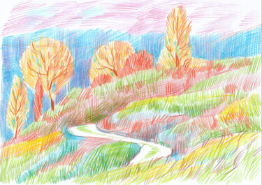 Disegno intitolato "243" da Anton Karbouski, Opera d'arte originale, Matite colorate