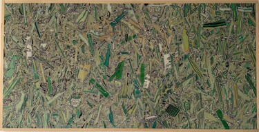 Painting titled "Marécage" by Jerome Cordier, Original Artwork, Acrylic Mounted on Wood Panel
