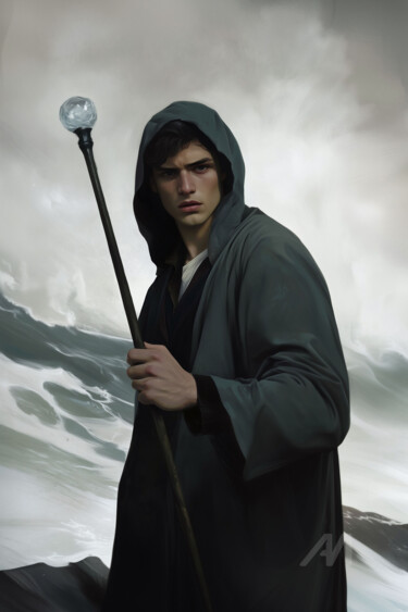 Young wizard - Jeune sorcier 数字艺术 标题为“Young wizard - Jeun…” 由Volodymyr Yaremchuk, 原创艺术品, 数字油画