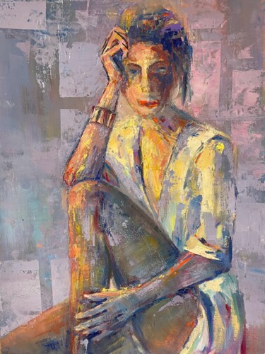 "Posée" başlıklı Tablo Charles Tapiero tarafından, Orijinal sanat, Petrol Ahşap panel üzerine monte edilmiş