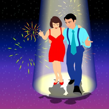 数字艺术 标题为“A couple is dancing…” 由Shamim Shaikh, 原创艺术品, 2D数字工作