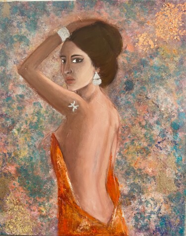 Painting titled "Femme Libre" by Sophie Bouriche, Original Artwork, Oil Mounted on Wood Stretcher frame