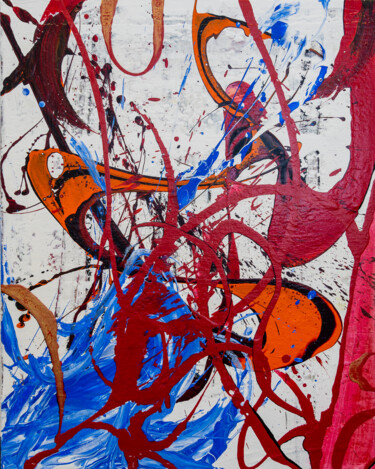 Painting titled "Call Me Vibrant" by Björn Wiedemann, Original Artwork, Acrylic Mounted on Wood Stretcher frame