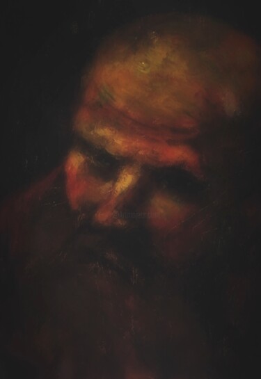 Peinture intitulée "Head Study in the D…" par Amazeigh Bouzékri, Œuvre d'art originale, Huile
