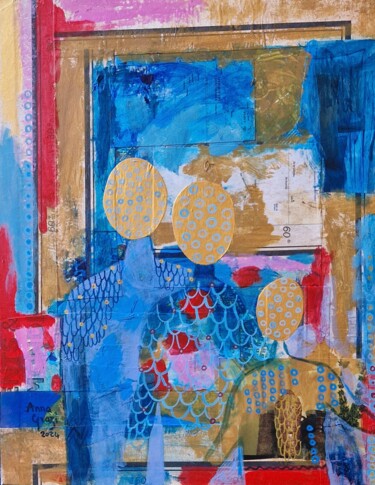 Peinture intitulée "Les trois garçons v…" par Anna Grazi, Œuvre d'art originale, Acrylique