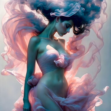 a woman floating in... #16953058 SOLD Arts numériques intitulée "a woman floating in…" par Si Levin, Œuvre d'art originale, Peinture numérique Monté sur artwork_c…
