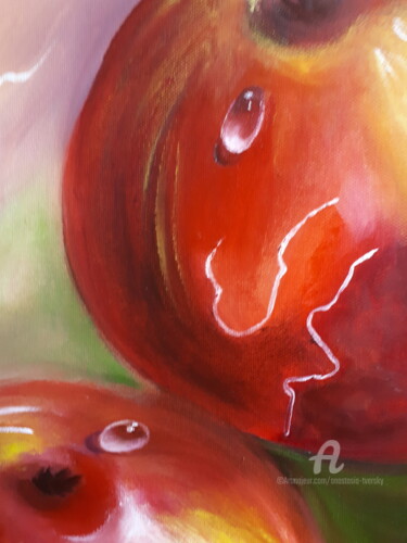 Abstract Apple Vibrant Fine Print Art #1 제목이 "Abstract Apple Vibr…"인 미술작품 Anastasia Tversky로, 원작, 기름 나무 들것 프레임에 장착됨