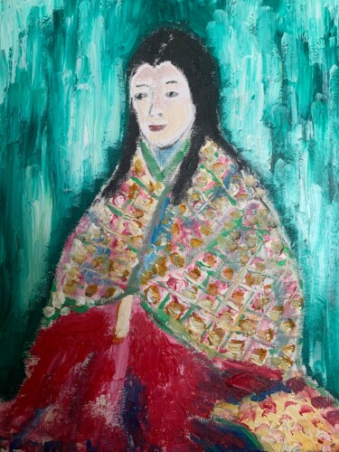 绘画 标题为“Femme Heian” 由Toshio Asaki, 原创艺术品, 油