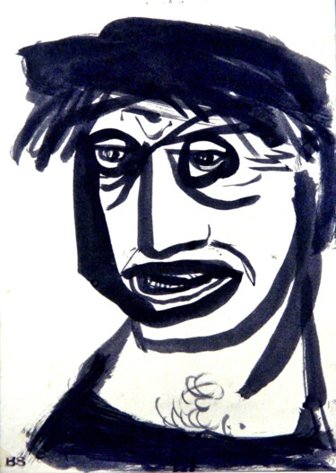 제목이 "Zola's hero"인 그림 Blago Simeonov로, 원작, 잉크