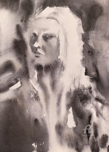 Painting titled "“Impulse of light a…" by Oxana Luky, Original Artwork, Watercolor