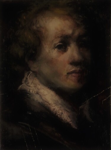 绘画 标题为“Rembrandt Self Port…” 由Amazeigh Bouzékri, 原创艺术品, 油