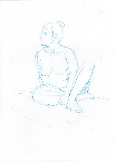 Looking at the side Dessin intitulée "Looking at the side" par Zueyen, Œuvre d'art originale, Crayon