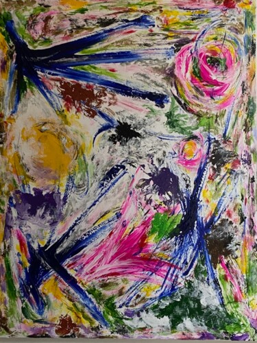 Painting titled "printemps" by Francis Cloris, Original Artwork, Acrylic Mounted on Wood Stretcher frame