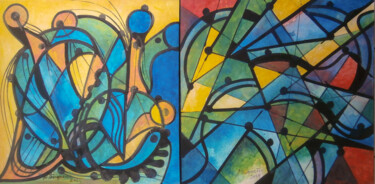 Pittura intitolato "Novos tempos-OUT-001" da Antonio Guimaraes, Opera d'arte originale, Acrilico