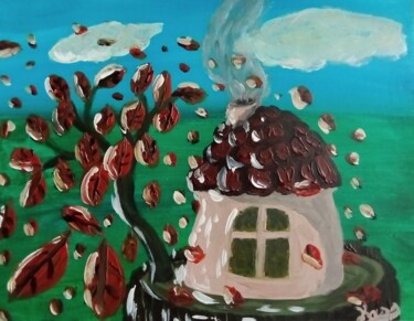 Ensensoir d'automne Peinture intitulée "Ensensoir d'automne" par Kassandra Christophe, Œuvre d'art originale, Acrylique Monté sur Carton