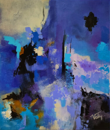 Peinture intitulée "I love the blue" par Mireille Taupin (Valy), Œuvre d'art originale, Acrylique Monté sur Châssis en bois