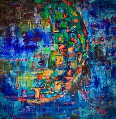 Painting titled "Blue" by Ria Saritop (Sari Top), Original Artwork, Acrylic