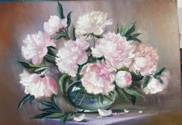 Pittura intitolato "Любимые пионы" da Natalia Beliakova, Opera d'arte originale, Olio