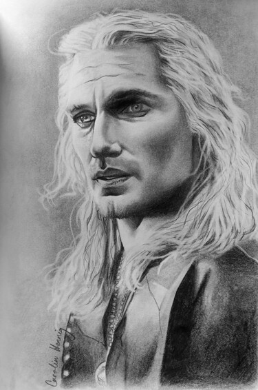 Drawing titled "Geralt of Rivia, in…" by Carolin Hennig, Original Artwork, Pencil