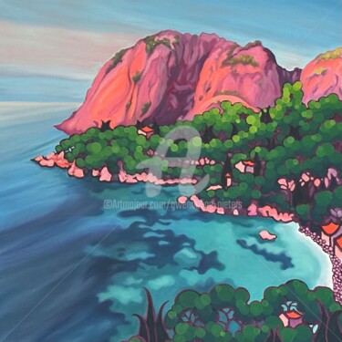 Peinture intitulée "Le Mugel, La Ciotat…" par Gwendoline Pieters, Œuvre d'art originale, Huile Monté sur Châssis en bois
