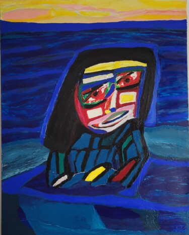 Картина под названием "Resilience - Cubism" - Safaa Abbaoui, Подлинное произведение искусства, Акрил Установлен на Деревянна…