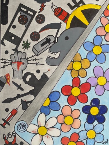 Bien ou mal Peinture intitulée "Bien ou mal" par Philippe Bourbonneux, Œuvre d'art originale, Acrylique