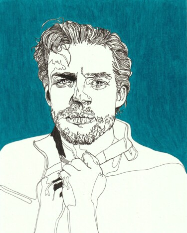 图画 标题为“Portrait d'homme ve…” 由Sandrine Borgniet, 原创艺术品, 标记
