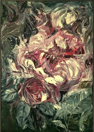 绘画 标题为“PEONIES” 由Sonja Brzak, 原创艺术品, 油 安装在木质担架架上