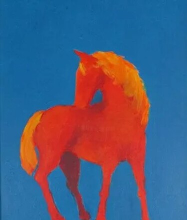 绘画 标题为“Cavallo Rosso” 由Katy Hawkins, 原创艺术品, 油