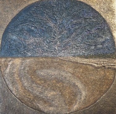 Painting titled "Panno-*Storm*" by Eduard Kattai, Original Artwork, Wood Mounted on Wood Panel