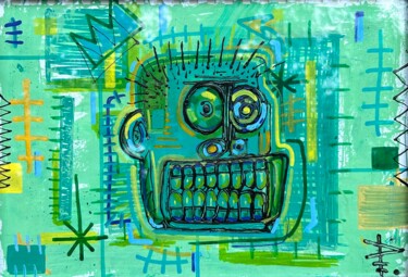 Peinture intitulée "Le roi méfiant" par Gianni Piermatteo, Œuvre d'art originale, Acrylique Monté sur Aluminium