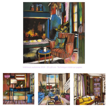 绘画 标题为“Intérieurs d'automn…” 由Muriel Cayet, 原创艺术品, 铅笔