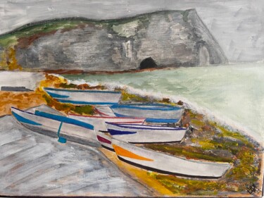 Peinture intitulée "Etretat" par Philippe Bourbonneux, Œuvre d'art originale, Acrylique