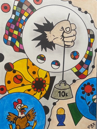 Peinture intitulée "La vie ne tient qu’…" par Philippe Bourbonneux, Œuvre d'art originale, Acrylique