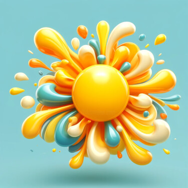 Sunburst Splash: A Vibrant Explosion of Color Digital Arts titled "Sunburst Splash: A…" by Alberto Capitani, Original Artwork, AI generated image