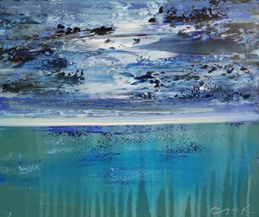 Malerei mit dem Titel "Blue feeling" von Katsiaryna Sumarava, Original-Kunstwerk, Öl Auf Keilrahmen aus Holz montiert