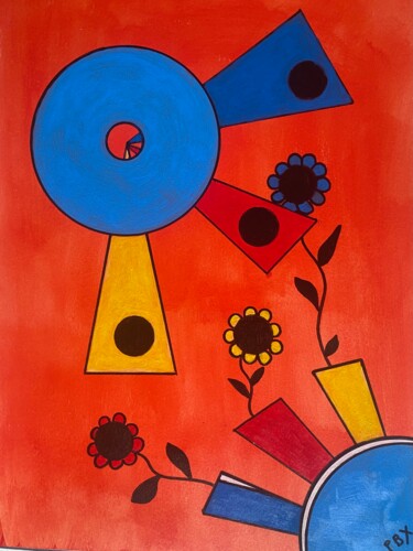 Peinture intitulée "Fleurs" par Philippe Bourbonneux, Œuvre d'art originale, Acrylique