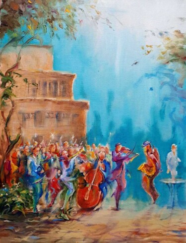 Schilderij getiteld "Music Festival" door Artak Zakaryan, Origineel Kunstwerk, Olie