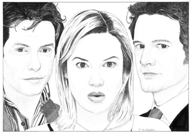 Dessin intitulée "Bridget Jones" par Pascal Tavarner, Œuvre d'art originale, Encre
