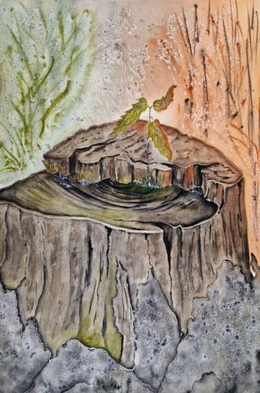 Painting titled "Renaissance" by Olena Yemelianova, Original Artwork, Watercolor