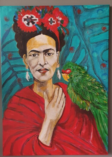 Painting titled "Frida" by Angelika Sliwinska, Original Artwork, Acrylic